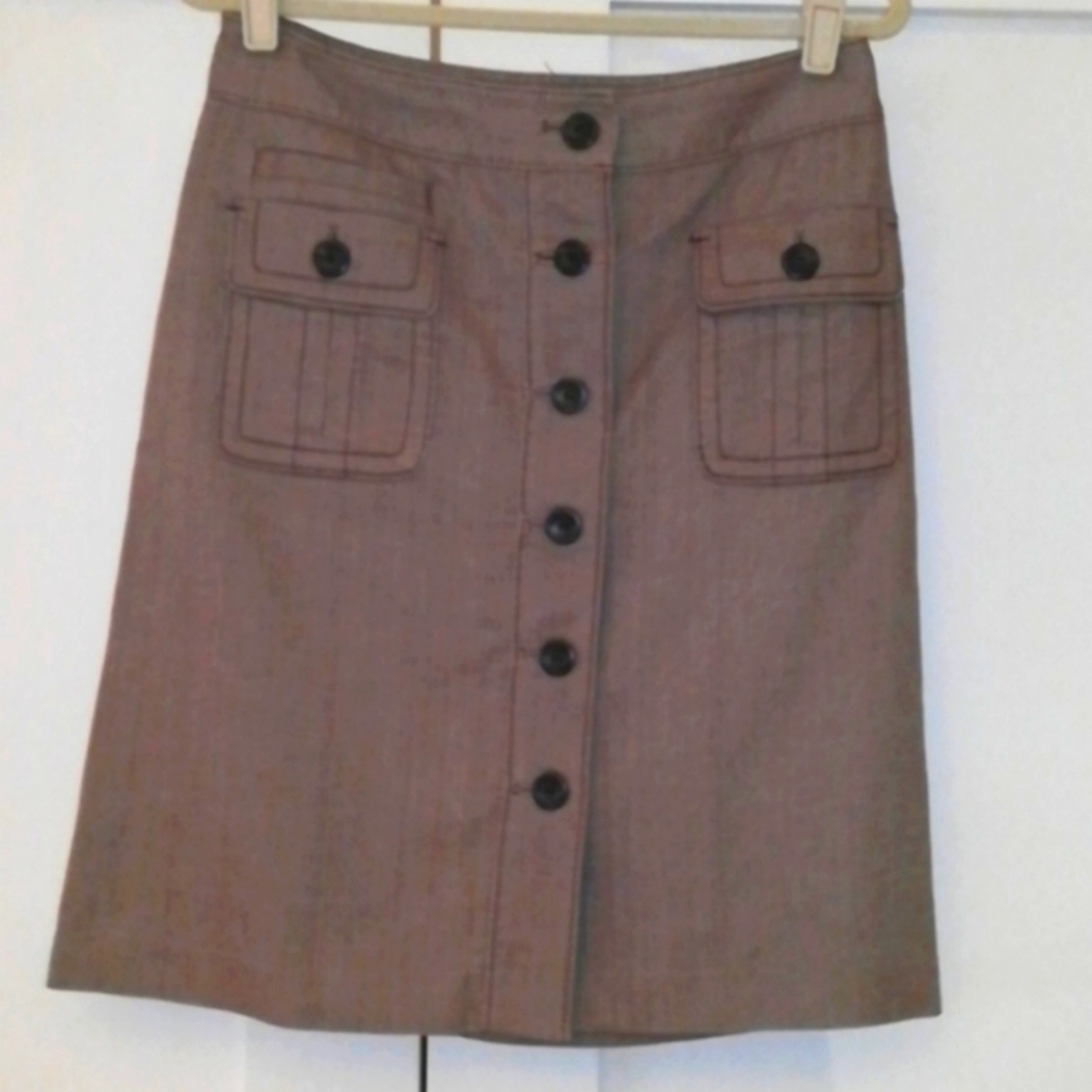 Brown Button-Down Skirt